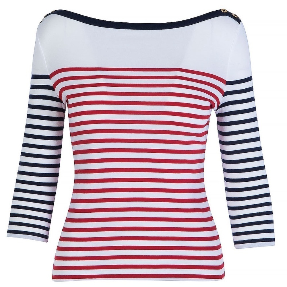[Lauren Ralph Lauren] Stripped Boatneck top - M